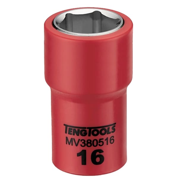 3/8 Inch Drive 16MM Metric 6 Point 1000 Volt Shallow Insulated Socket